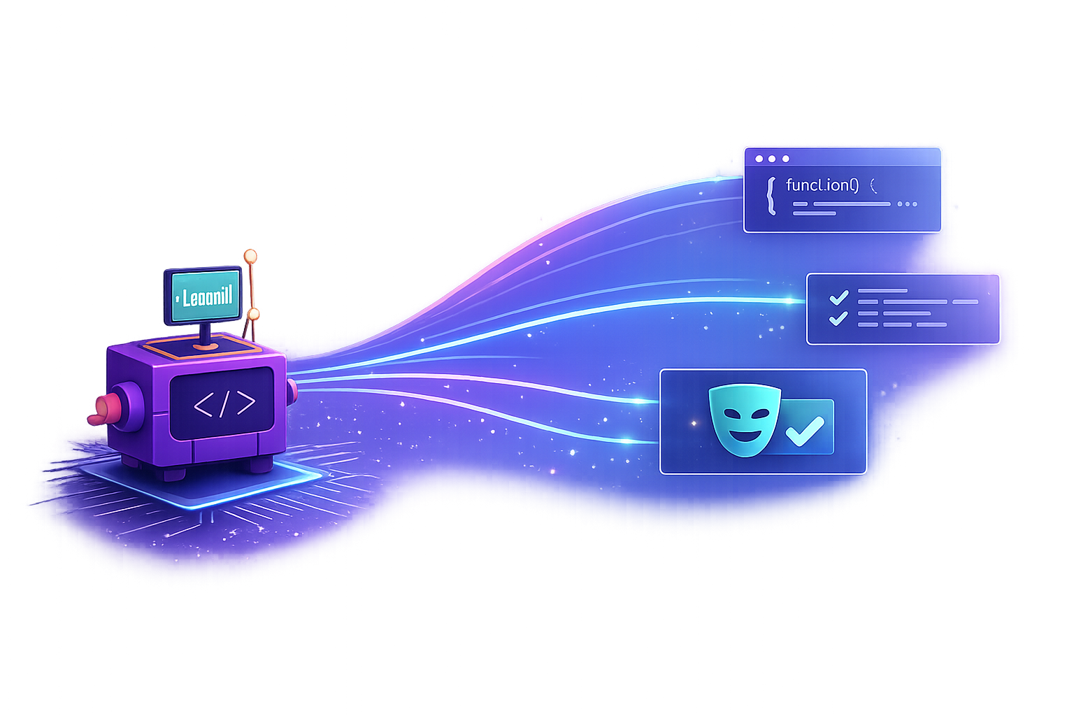 Loadmill robot orchestrating Playwright tests with code, validation, and testing flows