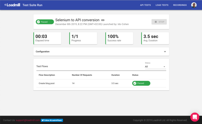 Test running fast and stable