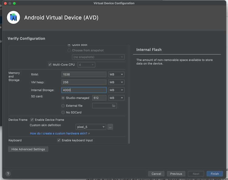 Advanced settings