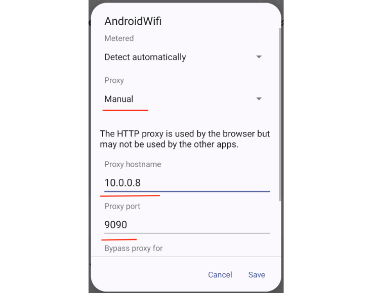Configure proxy