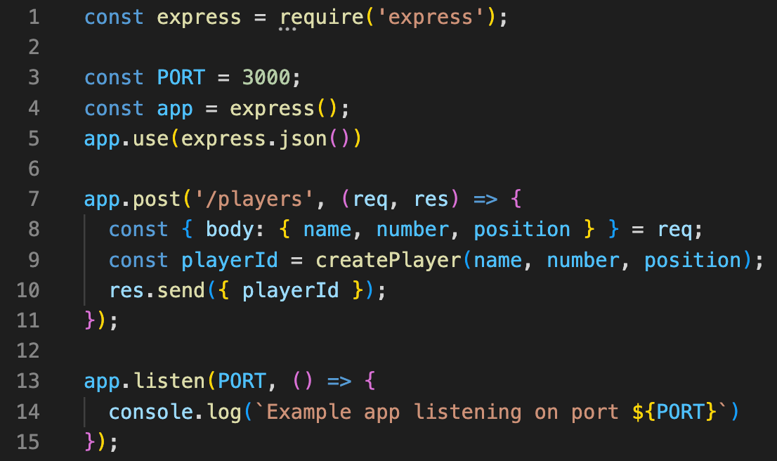 Player creation API implementation