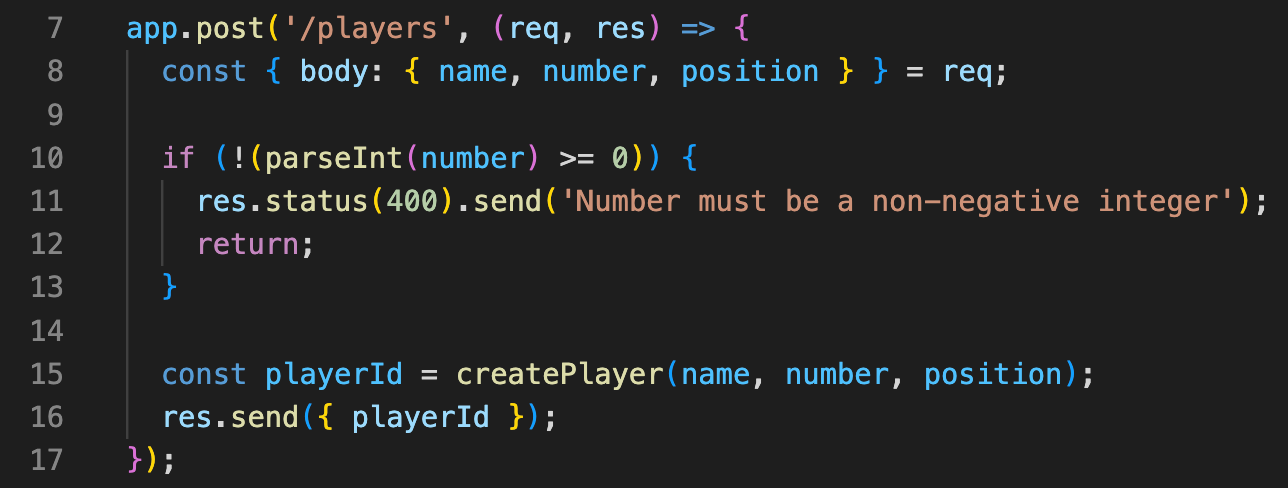 Validation code added
